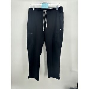 FIGS Technical Collection Mens Black Scrub Pants Medium Drawstring Cargo Pocket